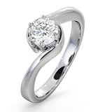 Certified 0.70ct Leah 18k White Gold Engagement Ring E/vs2