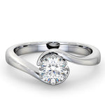 Certified 0.70ct Leah 18k White Gold Engagement Ring E/vs2