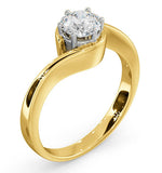 Certified 0.70ct Leah 18k Gold Engagement Ring E/vs2