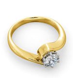 Certified 0.70ct Leah 18k Gold Engagement Ring E/vs2