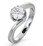 Certified 0.90ct Leah 18k White Gold Engagement Ring E/vs2
