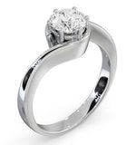Certified 0.90ct Leah 18k White Gold Engagement Ring G/si2