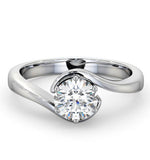Certified 0.90ct Leah 18k White Gold Engagement Ring E/vs2