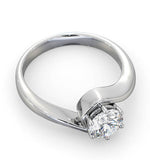 Certified 0.90ct Leah 18k White Gold Engagement Ring E/vs2