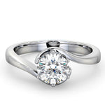 Certified 1.00ct Leah 18k White Gold Engagement Ring E/vs1