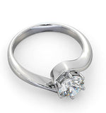 Certified 1.00ct Leah 18k White Gold Engagement Ring E/vs2