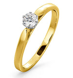 Certified Low Set Chloe 18k Gold Diamond Engagement Ring 0.25ct-g-h/si