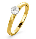 Certified Low Set Chloe 18k Gold Diamond Engagement Ring 0.33ct-g-h/si