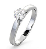 Engagement Ring Certified Low Set Chloe 18k White Gold Diamond 0.50ct