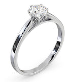 Certified 0.70ct Chloe Low 18k White Gold Engagement Ring E/vs1