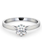 Certified 0.70ct Chloe Low 18k White Gold Engagement Ring E/vs1