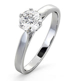 Certified 0.90ct Chloe Low 18k White Gold Engagement Ring E/vs2