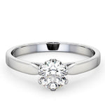 Certified 0.90ct Chloe Low 18k White Gold Engagement Ring E/vs1