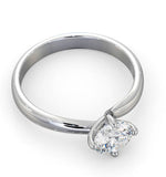 Certified 0.90ct Lily 18k White Gold Engagement Ring G/si1