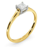 Certified Lucy 18k Gold Diamond Engagement Ring 0.33ct-g-h/si