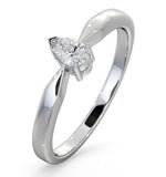 Certified Pear Shaped Platinum Diamond Engagement Ring 0.25ct-g/vs