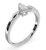 Certified Pear Shaped Platinum Diamond Engagement Ring 0.25ct-h/si