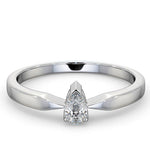 Engagement Ring Certified Pear Shaped Diamond 0.25ct H/si 18k Gold