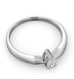 Engagement Ring Certified Pear Shaped Diamond 0.25ct G/vs 18k Gold
