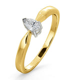 Certified Pear Shaped 18k Gold Diamond Engagement Ring 0.25ct-h/si