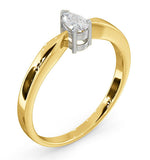 Certified Pear Shaped 18k Gold Diamond Engagement Ring 0.25ct-h/si