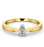 Certified Pear Shaped 18k Gold Diamond Engagement Ring 0.25ct-g/vs