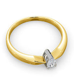 Certified Pear Shaped 18k Gold Diamond Engagement Ring 0.25ct-h/si