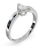Engagement Ring Certified Pear Shaped Diamond 0.33ct G/vs 18k Gold