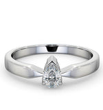 Certified Pear Shaped Platinum Diamond Engagement Ring 0.33ct-h/si