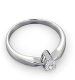 Certified Pear Shaped Platinum Diamond Engagement Ring 0.33ct-h/si