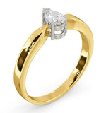 Certified Pear Shaped 18k Gold Diamond Engagement Ring 0.33ct-g/vs