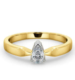 Certified Pear Shaped 18k Gold Diamond Engagement Ring 0.33ct-g/vs