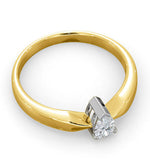 Certified Pear Shaped 18k Gold Diamond Engagement Ring 0.33ct-h/si