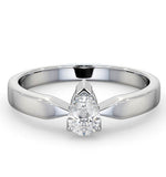 Engagement Ring Certified Pear Shaped 18k White Gold Diamond 0.50ct Si