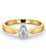 Certified Pear Shaped 18k Gold Diamond Engagement Ring 0.50ct-g/vs
