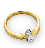Certified Pear Shaped 18k Gold Diamond Engagement Ring 0.50ct-g/vs