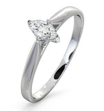 Engagement Ring Certified Marquise Diamond 0.25ct H/si 18k White Gold
