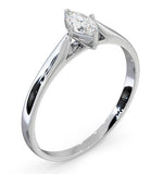 Engagement Ring Certified Marquise Diamond 0.25ct H/si 18k White Gold