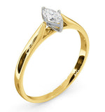 Certified Marquise 18k Gold Diamond Engagement Ring 0.25ct-f-g/vs