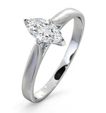 Engagement Ring Certified Marquise Diamond 0.50ct G/vs 18k White Gold