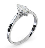 Engagement Ring Certified Diamond 0.50ct H/si Marquise 18k White Gold