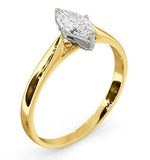 Certified Marquise 18k Gold Diamond Engagement Ring 0.50ct-g-h/si