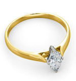 Certified Marquise 18k Gold Diamond Engagement Ring 0.50ct-g-h/si