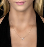 Initial 'w' Necklace Diamond Encrusted Pave Set In 9k Rose Gold