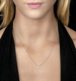 Initial 'x' Necklace Diamond Encrusted Pave Set In 9k Rose Gold