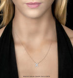 Initial 'x' Necklace Diamond Encrusted Pave Set In 9k White Gold