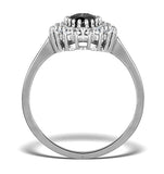 Sapphire 7 X 5mm And Diamond 18k White Gold Ring  Fet35-uy