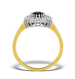 Sapphire 7 X 5mm And Diamond 18k Gold Ring  Fet35-u