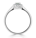 Emerald 5 X 3mm And Diamond 18k White Gold Ring  Fet29-gy