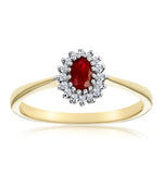 Ruby 5 X 3mm And Diamond 18k Gold Ring  Fet29-t